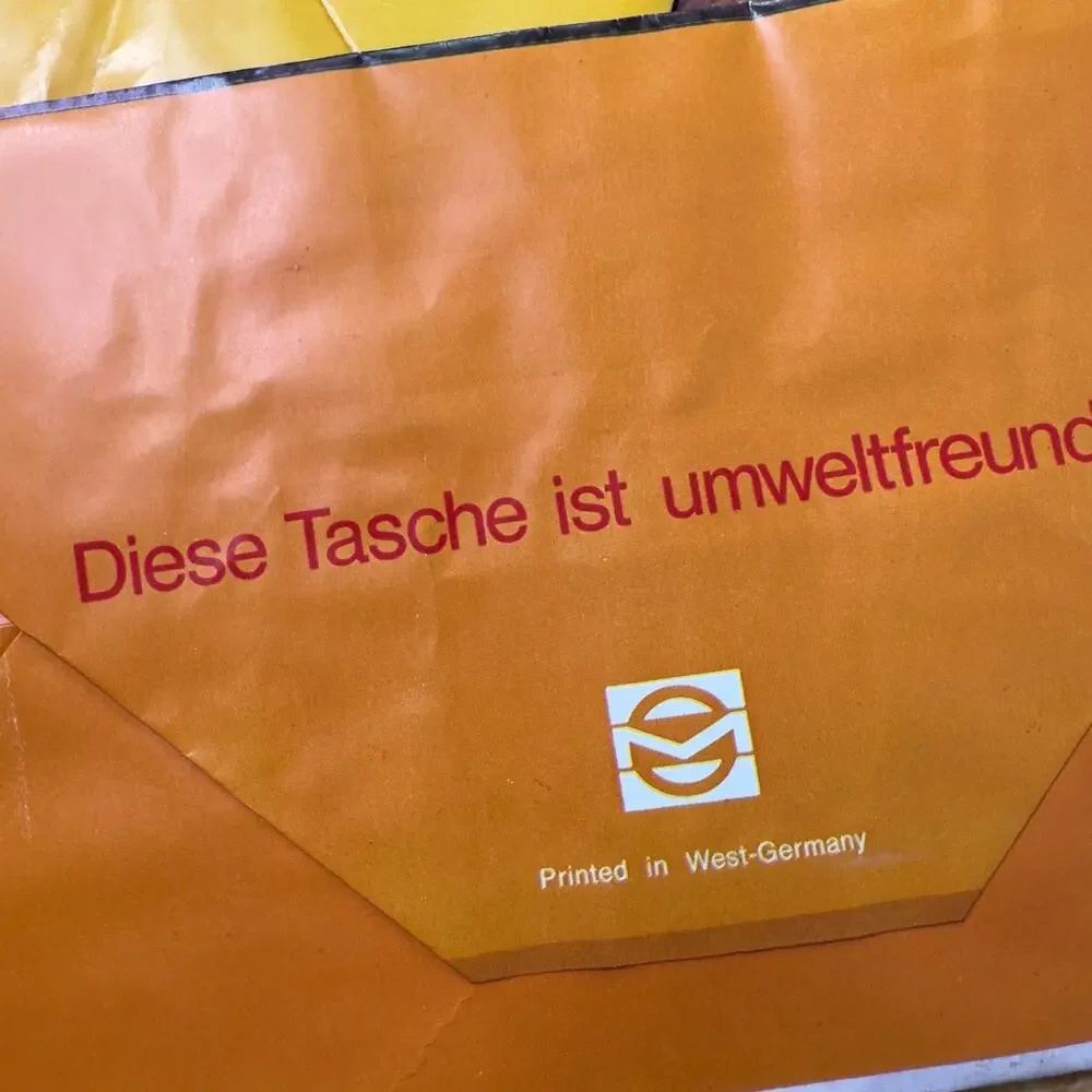 Vintage 70s‎ Steiff Teddy Bear Paper Shopping Bags Made In West Germany Lot of 2